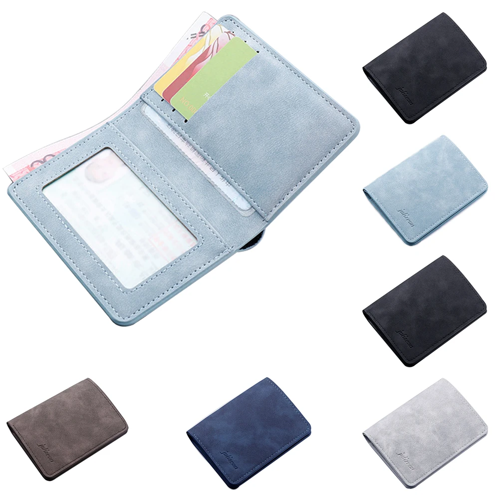 

New Style Mini Thin Men Wallet Card Holder Purse Coin Pouch Card Holder Short Vertical PU Leather Wallet Change Money Pouch