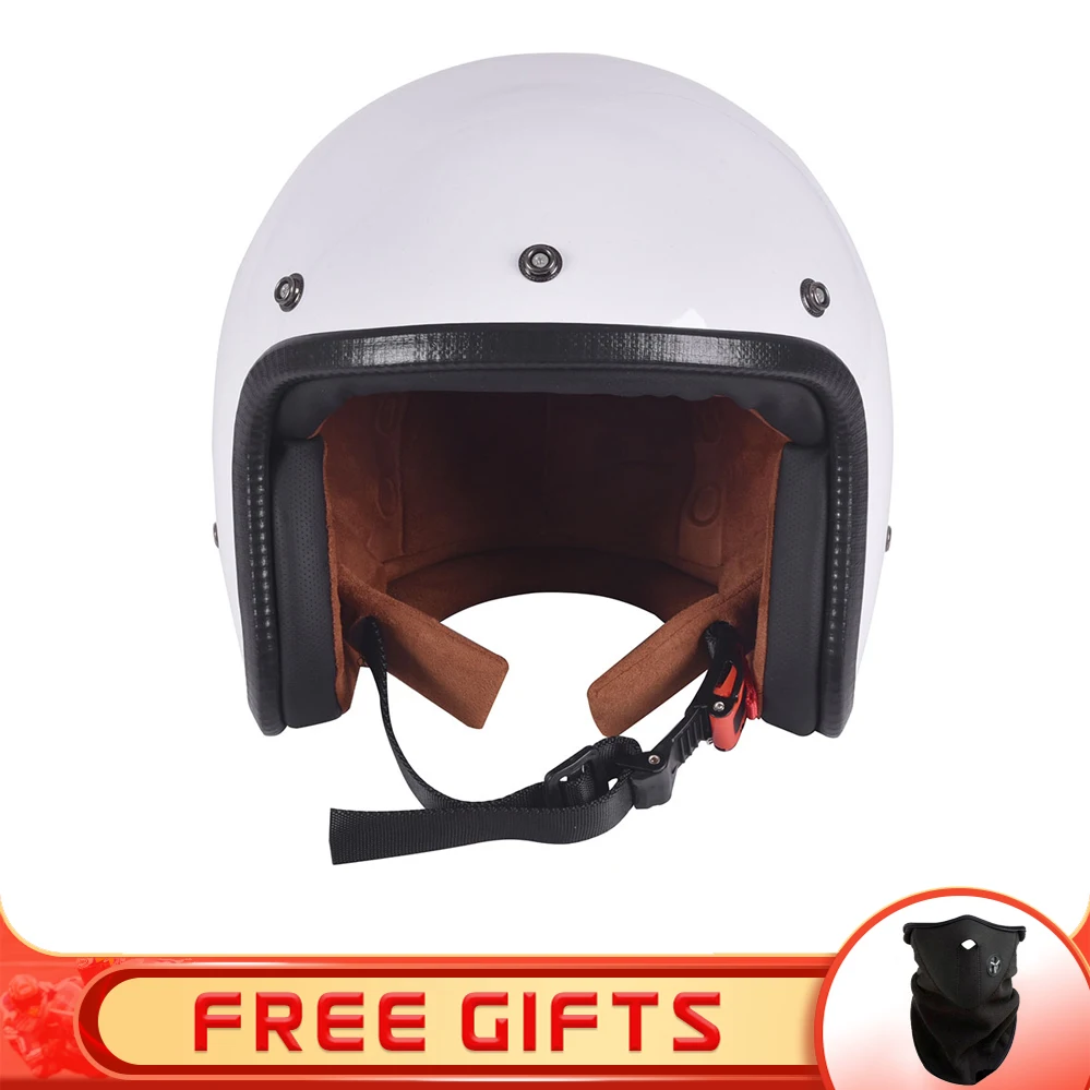 

Motorcycle Helmets Retro Cafe Racer Open Face Motorbike Riding Helmet LightWeight Casco Moto Capacetes DOT ECE Kask Helm Visor