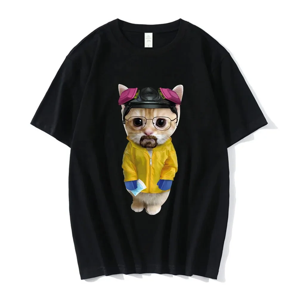 TV 쇼 속보 나쁜 티셔츠, 웃긴 월터 화이트, 슬픈 울고 있는 고양이 먼치킨 키티 그래픽 티셔츠, 남성 플러스 사이즈, 여성..