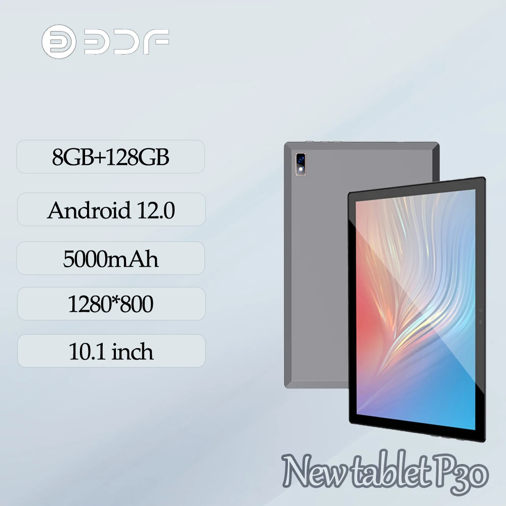 BDF 통화 패드 P30 10.1 인치 IPS 스크린, 1280*800 해상도, 5000mAh 배터리, 8GB RAM, 128GB ROM, 안드로이드 12.0 시스템, 와이파이 + 4G LTE