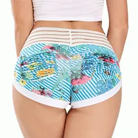 Fashionable Printed Shorts, High Waisted and Hip Lifting Sports and Fitness Running Three Quarter Pants - Image 6