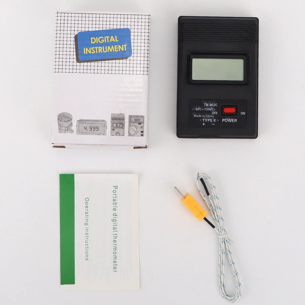 Digital Thermometer Tester Temperature Meter Thermocouple Needle Probe -50C to1300C For Lab Factory digital thermometer