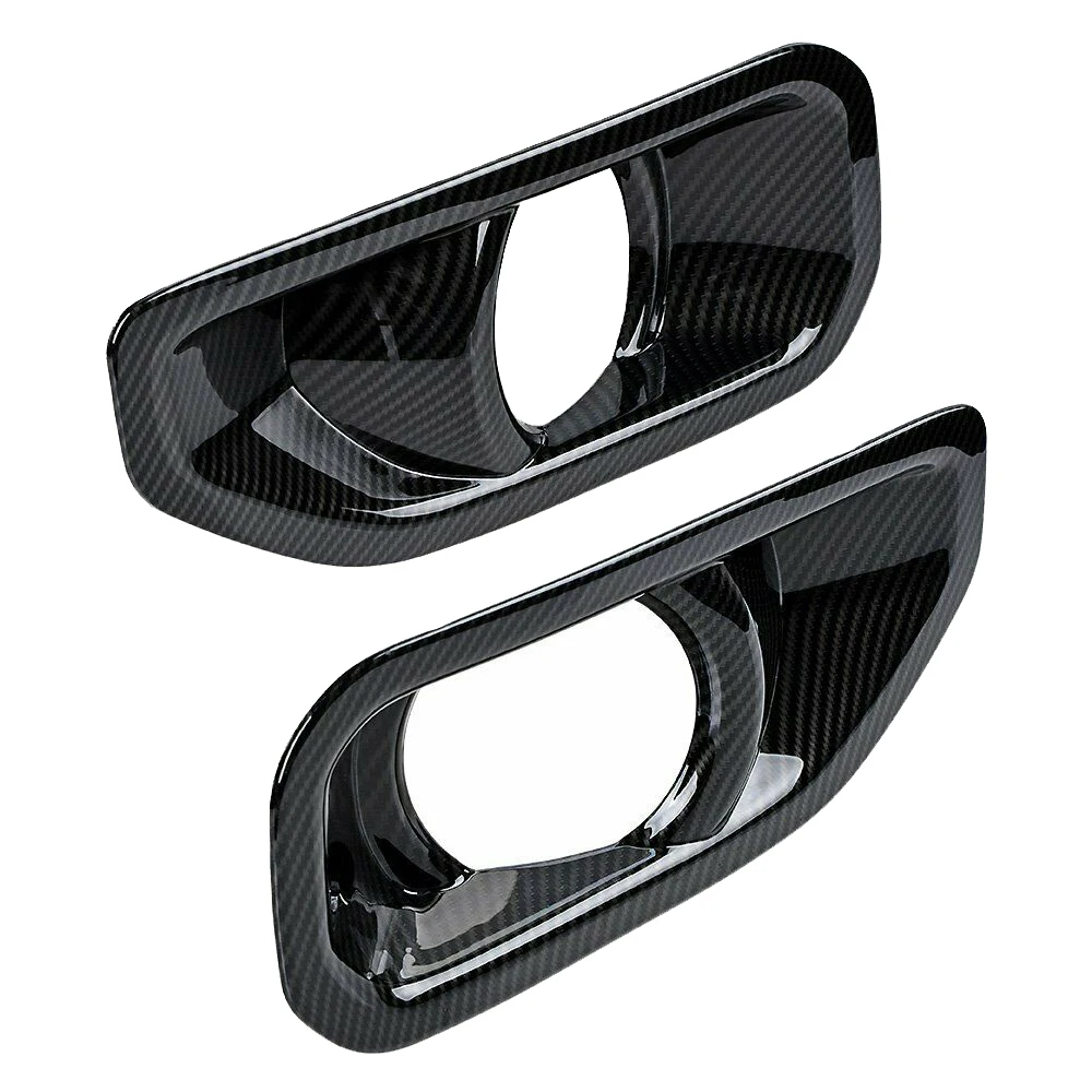 Carbon Fiber Front Fog Light Cover Trim Decoration for Jeep Wrangler JL 2018