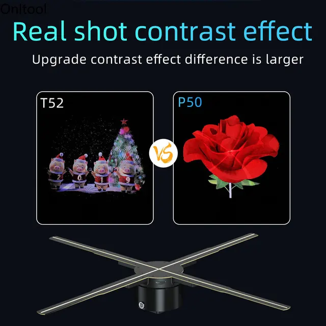 12-100CM 3D Fan Hologram Projector Wifi Display Advertising Logo Light Led Sign Holographic Lamp  Transmit Picture Video Logo