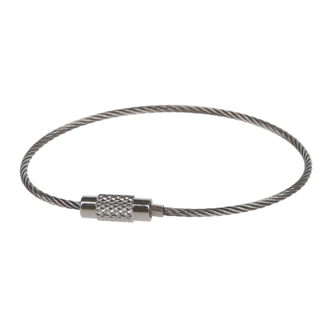100pcs Stainless Steel Screw Locking Wire Keychain Cable Key Rings Outdoor Accessory