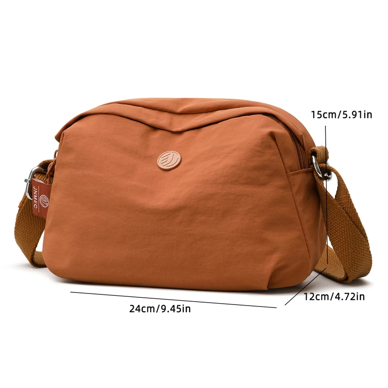 High quality women's large capacity cross shoulder bag | adjustable strap, zipper closure, multiple zipper pockets - suitable fo