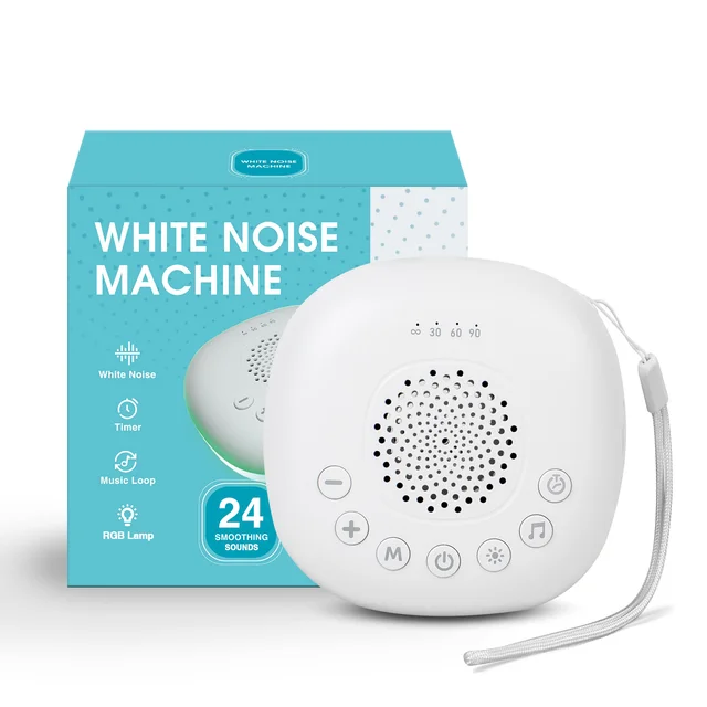 Machine à bruit blanc avec 24/20 sons apaisants, aide au sommeil pour bébés, enfants et adultes, veilleuse rechargeable, cadeaux pour nouveau-nés