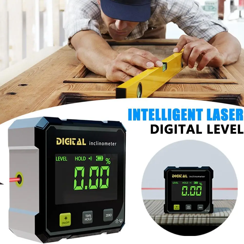 포켓 디지털 각도기 경사계 360도 측정 듀얼 고품질 민간용 등급 자석 전자 수평계