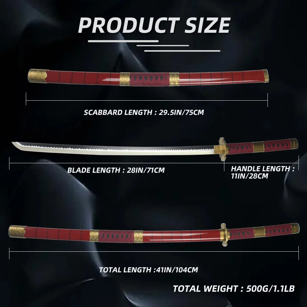 41″ Light Up Roronoa Zoro Swords Katana Japanese Anime Cosplay Samurai Sword Shusui Enma Kitetsu with Sword holder And Belt 5