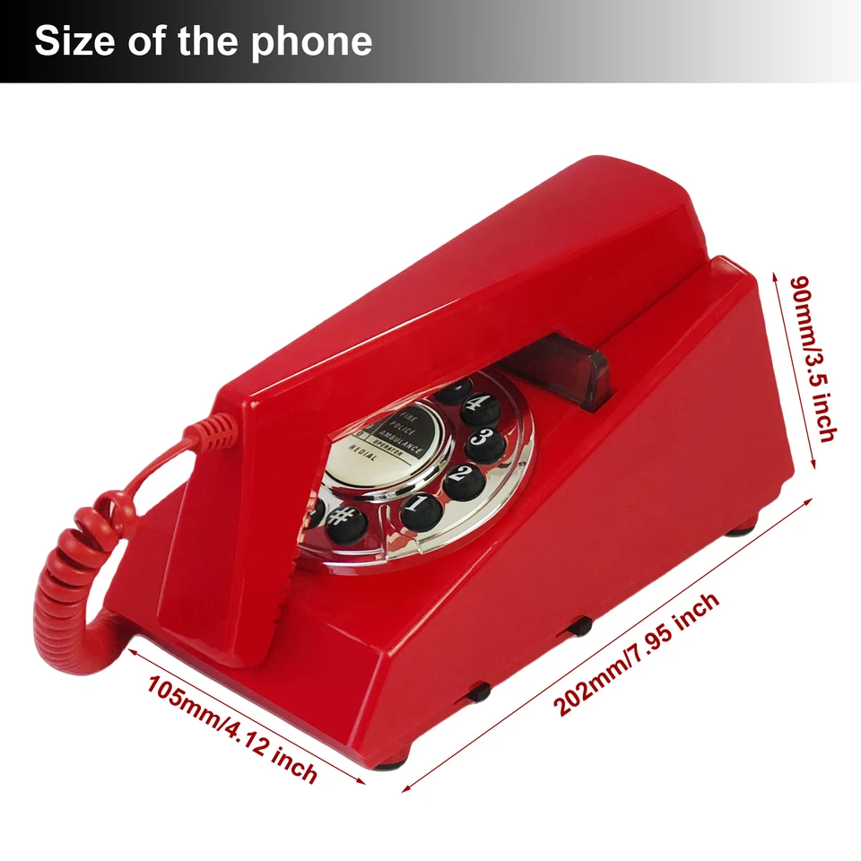 Oude Stijl Retro Wandtelefoon, Traditionele Klassieke Waterdichte Telefoon met Snoer, Waterdichte Vaste Telefoon met Snoer en Volumeregeling voor Thuis, Hotel, Kantoor, Rood Oude Stijl Retro Wandtelefoon, Traditionele Klassieke Waterdichte Telefoon met Snoer, Waterdichte Vaste Telefoon met Snoer en Volumeregeling voor Thuis, Hotel, Kantoor, Rood