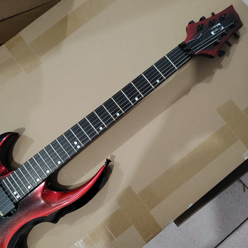 In stock left hand black circle red shaped electric guitar, active pickup, need more pictures contact seller, ,