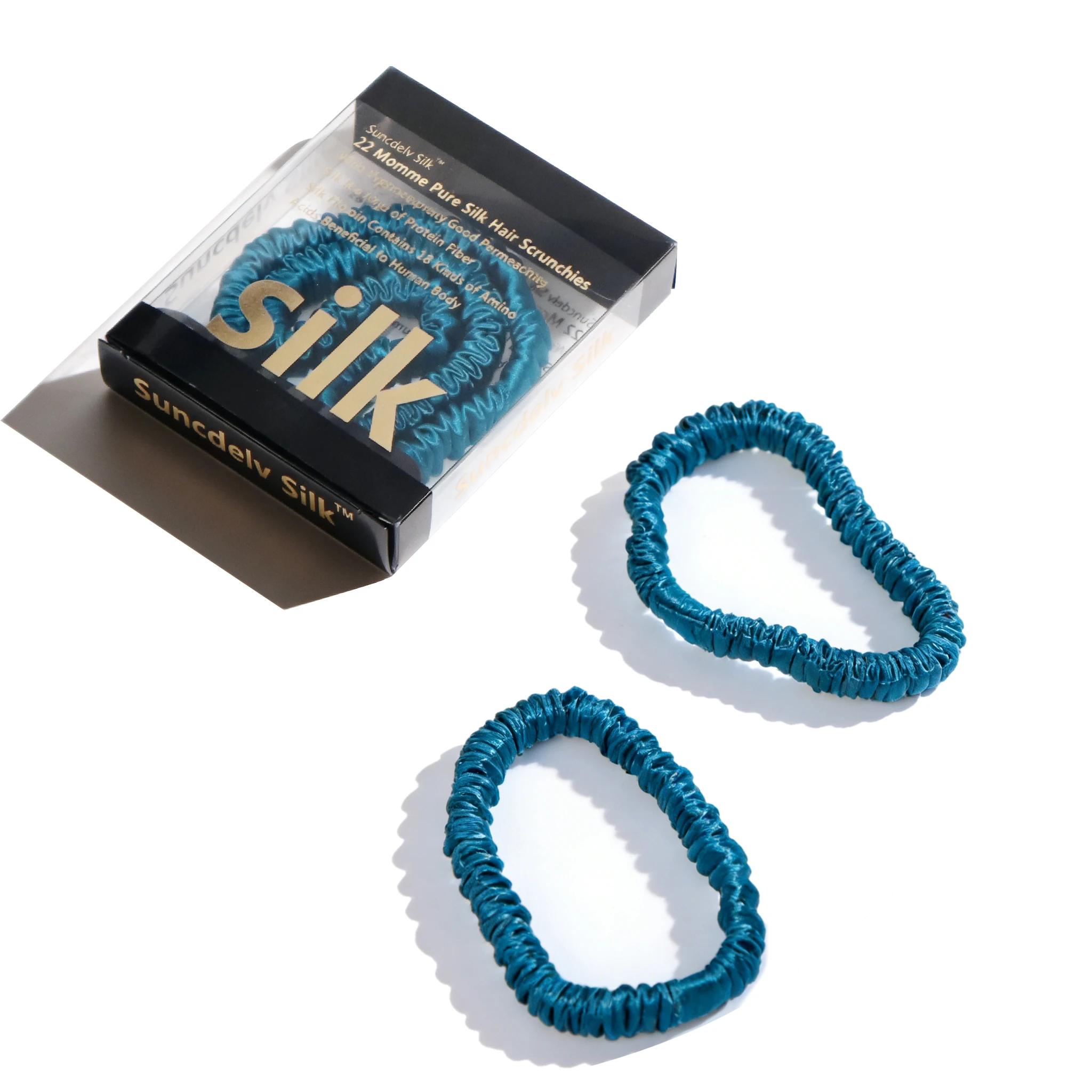 Luxurious Mulberry Silk Skinny Scrunchies Set – Anti-Crease, Gentle & Durable Hair Accessory