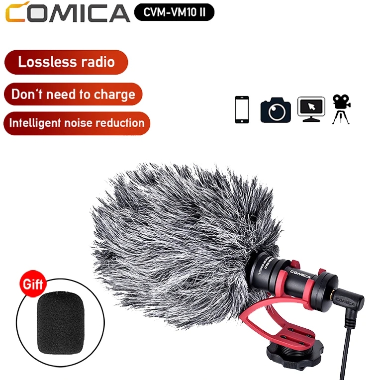 Видеомикрофон Comica CVM-VM10 II направленный микрофон для камеры DJI OSMO смартфона GoPro