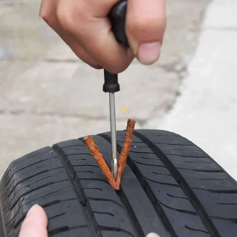 Tire Repair Kit Car Tire Repair Tools Kit Rubber Strips Tubeless Tyre Puncture Studding Plug Set For Truck Motorcycle