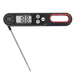 Enhanced Digital Cooking Thermometer for Food and Liquid Temperature Measurement (Black)