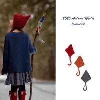 Kawaii Baby Knitted Hat 2025 Cute Girl Beret Kids Autumn Winter Caps Ear Protection Hat Baby Wool Hat Baby Accessories