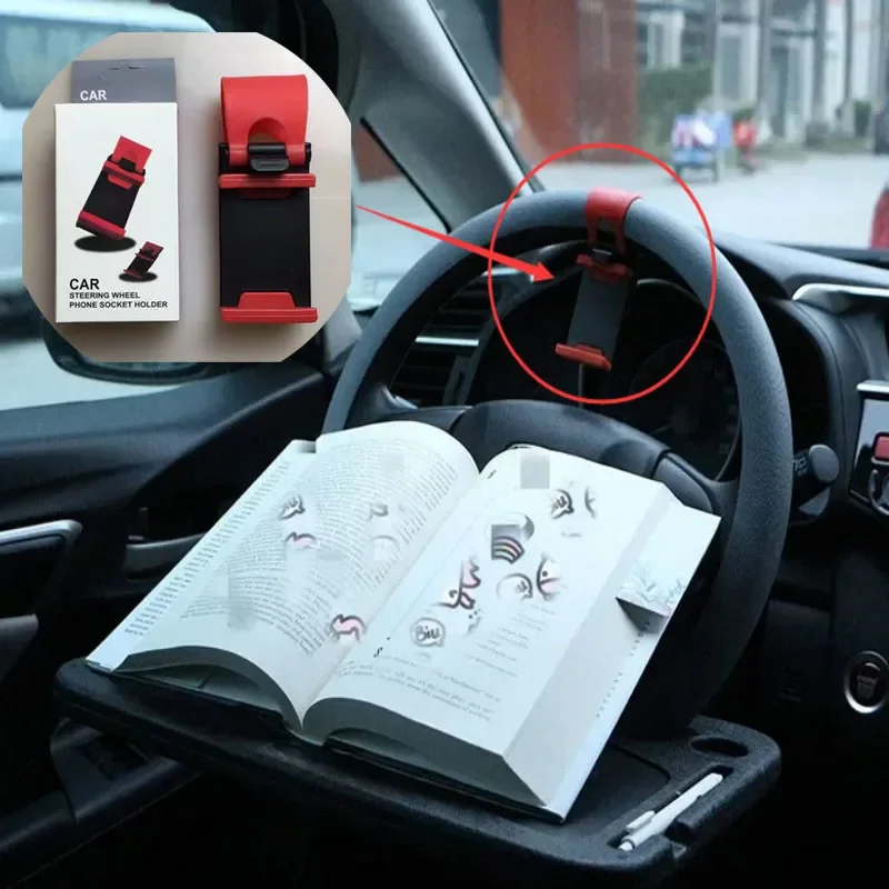 Portable Car Laptop Computer Desk Mount Stand Eat Work Car Steering Wheel Dining Table Bracket Drink Food Coffee Tray Board