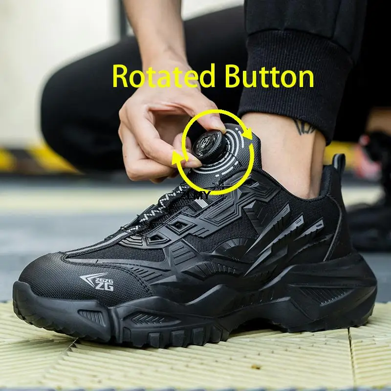 Men Safety Shoes Steel Toe Working Sneakers Light Puncture Proof Work Safety Boots Anti-smash Boot, safety shoes,men shoes