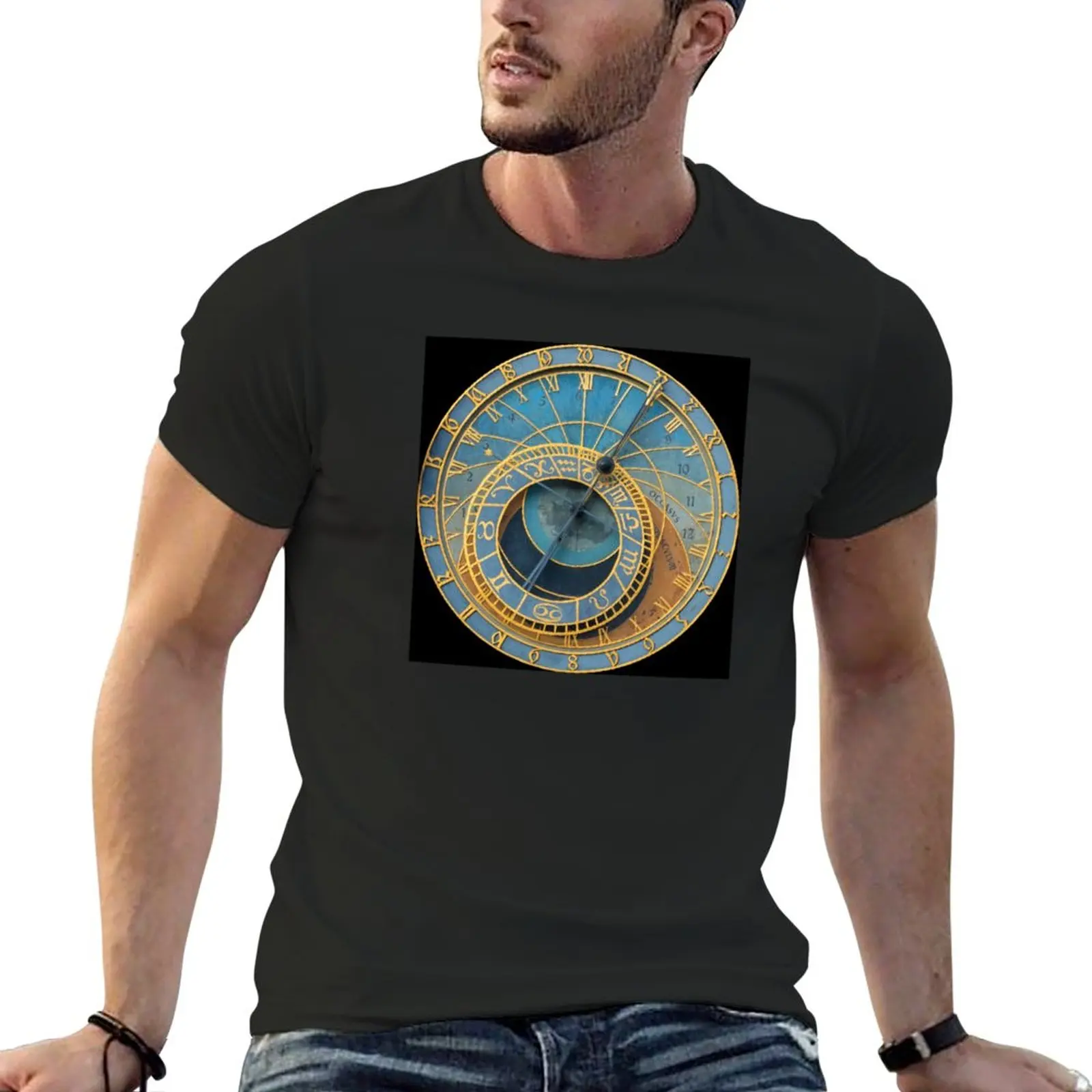 Splendido! Orologio Astronomico Medievil O Praga Orloj A Praga/Praha Repubblica Ceca-T-Shirt Fotografica Professionale
