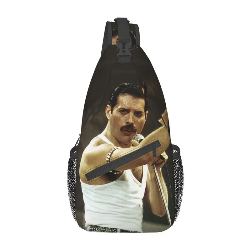 

Freddie Mercury Sling Crossbody Backpack Men Custom Chest Shoulder Bag for Traveling Daypack