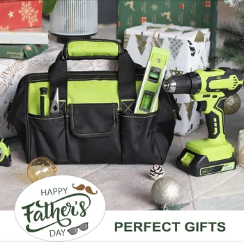 232-Piece 20V Cordless Lithium-ion Drill Driver and Home Tool Set Household Repairing Tool Kit with Drill Tool Bag 2