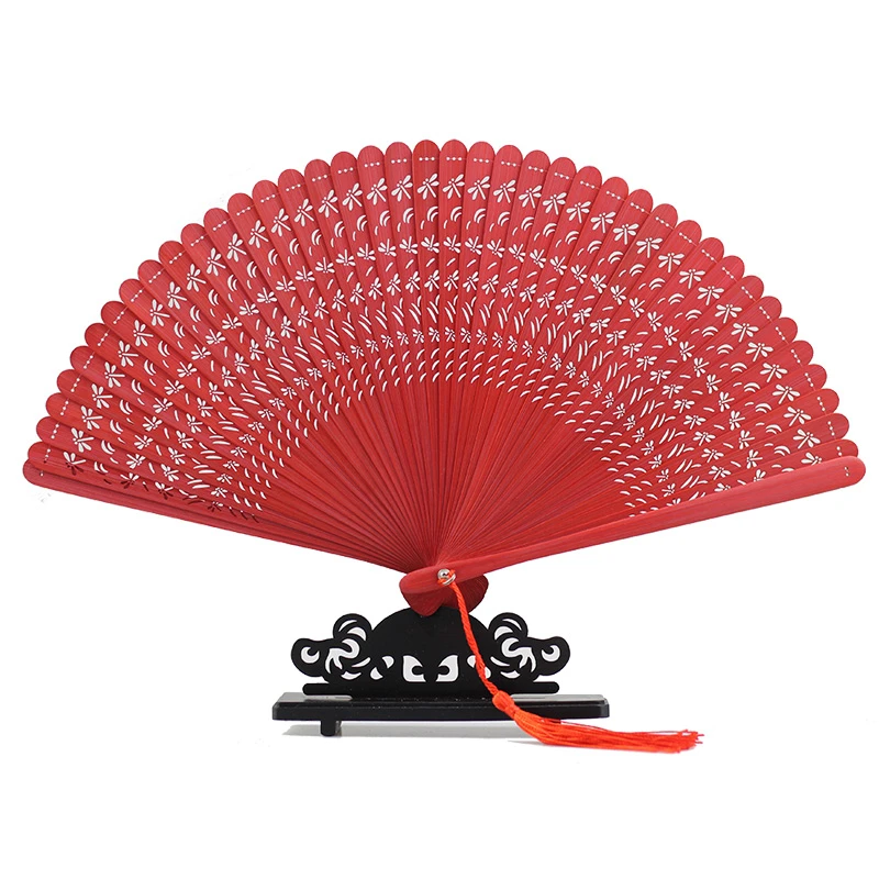 

Bamboo Folding Fan Carving Hollow Out Chinese Classical Handheld Fan Eventaille Mariage Home Decorative Craft Gift Ventilador