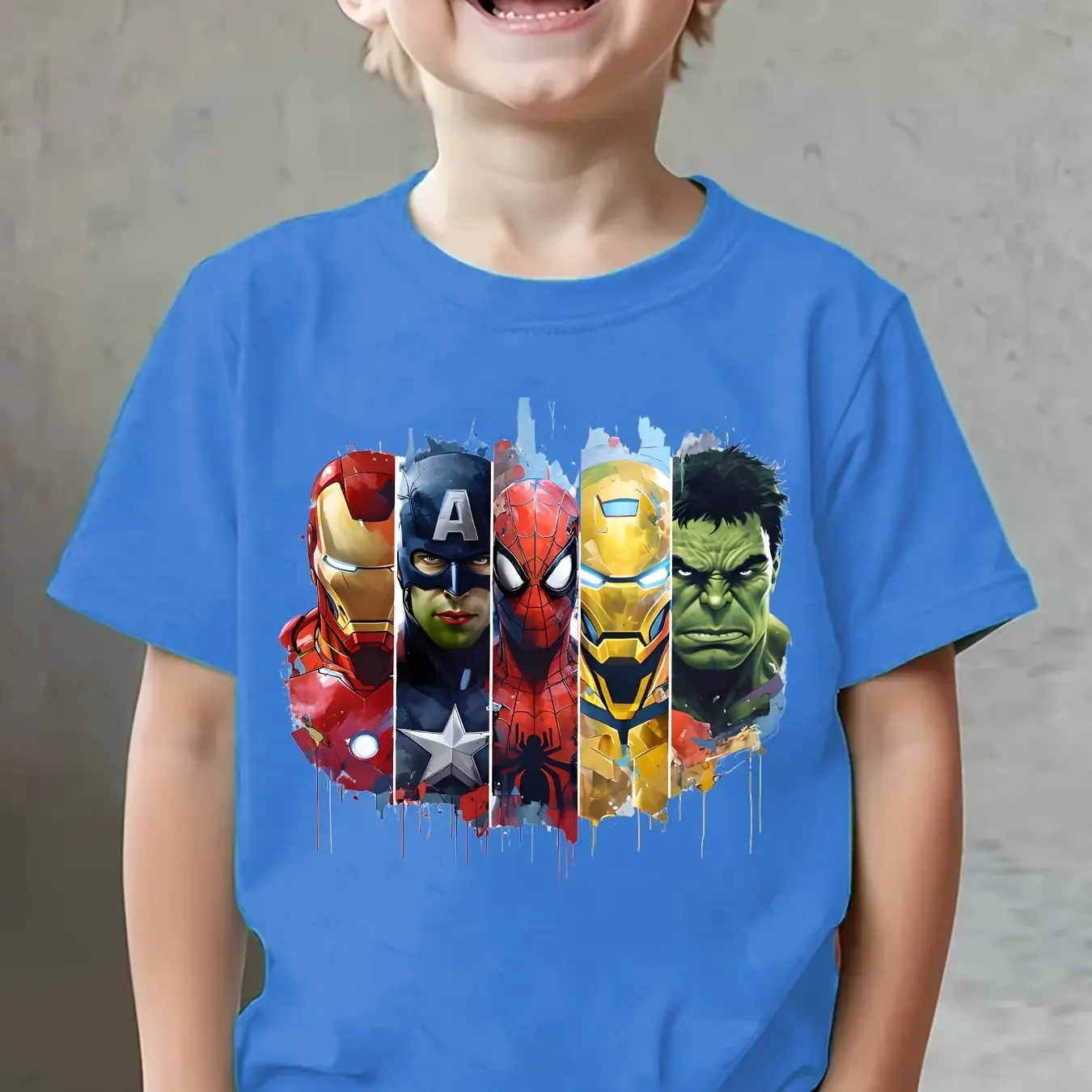 قميص صيفي للأطفال بتصميم سبايدرمان، مريح من القطن الخالص، بأكمام قصيرة ونقوش، مناسب للأولاد والبنات، ملابس متناسقة للوالدين والأطفال