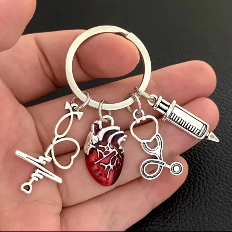Öl tropfen herzförmige Anhänger Schlüssel bund medizinische Anatomie Schlüssel bund herzförmige Schlüssel bund Arzt und Krankens ch wester Tasche Kette Schmuck Geschenk