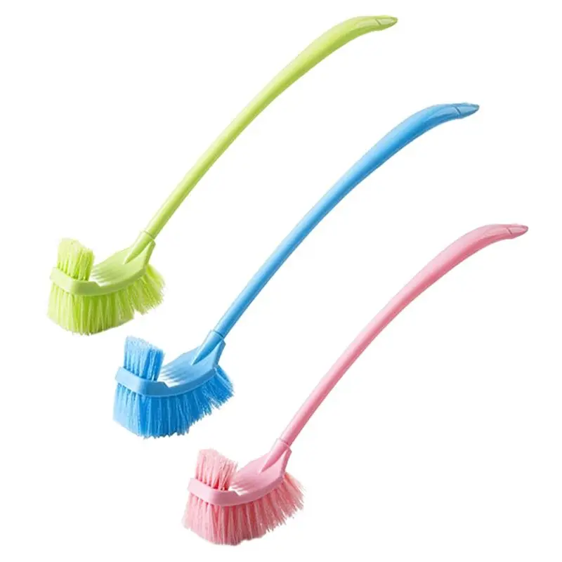

Long Handle Double Sided Toilet Cleaning Brush Deep Cleaner Tool Flexible Bristl