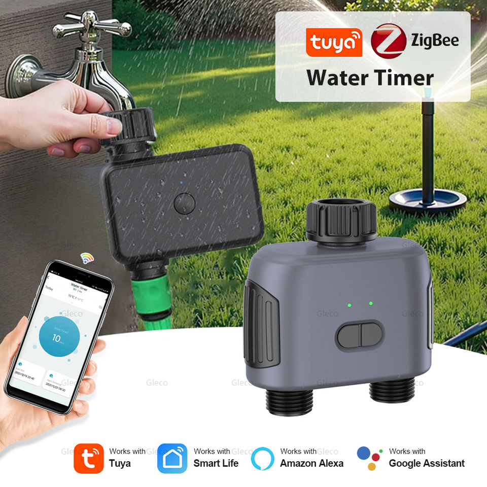 Tuya Zigbee Water Timer Controller Valve Automatic Garden Irrigation Watering Sprinkler Drip System For Smart Life Alexa Google