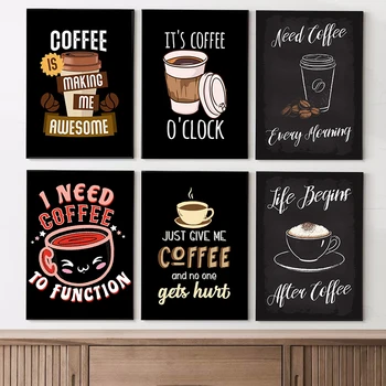 Ristorante Caffè Slogan Pittura Serie Tema Stampa su tela Moda Popolare Colore Murale Studio Decorazione della casa Pittura Regali 1