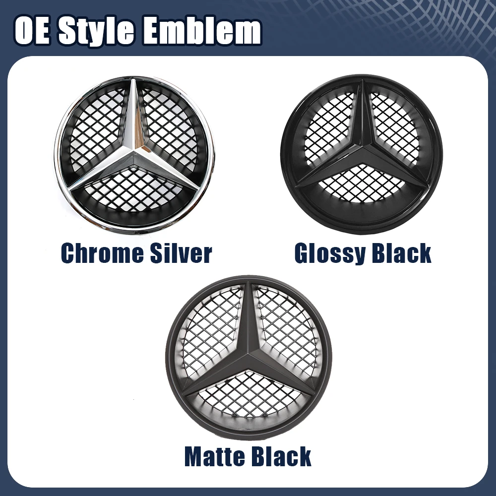 Chrome Black OE Style Emblems For Mercedes Benz B C GLK W245 W204 X204 High Quality ABS Front Grill Illuminated Star Emblem Logo 2