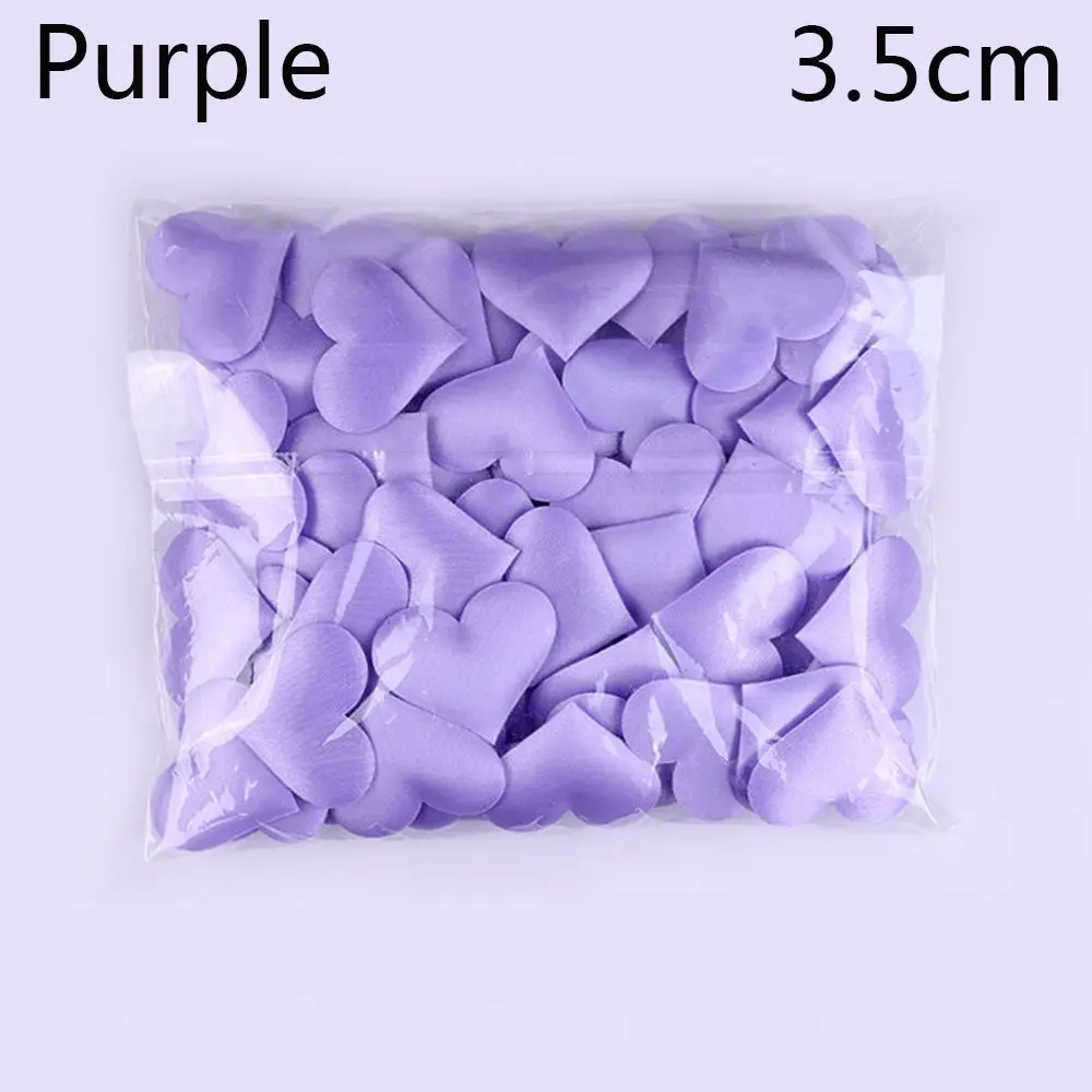 100pcs Romantic Table Decoration 3D Flower DIY Padded Fabric Love Heart Wedding Party Throwing Rose Petals