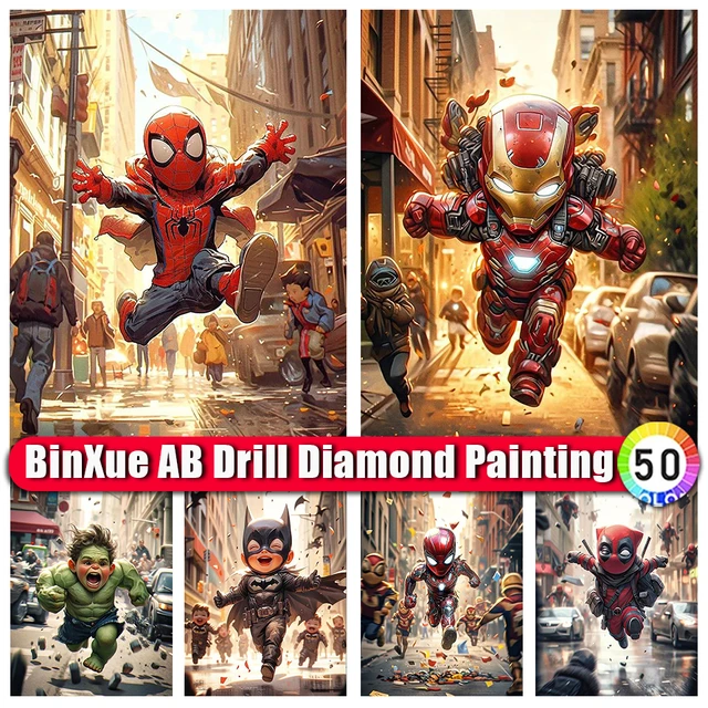 Disney Diamond Painting Marvel's The Avengers All Diamond Embroidery Mosaic  Spider Man Iron Man Cross Stitch Art Wall Decoration XI-960 30x40cm