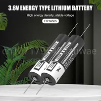 10PCS 3.6V ER14505 14505 Lithium Battery for PLC CNC Machine Tools Alarm Clock Gas Meter Touch Screen Li-Ion Batteria with Pins 2