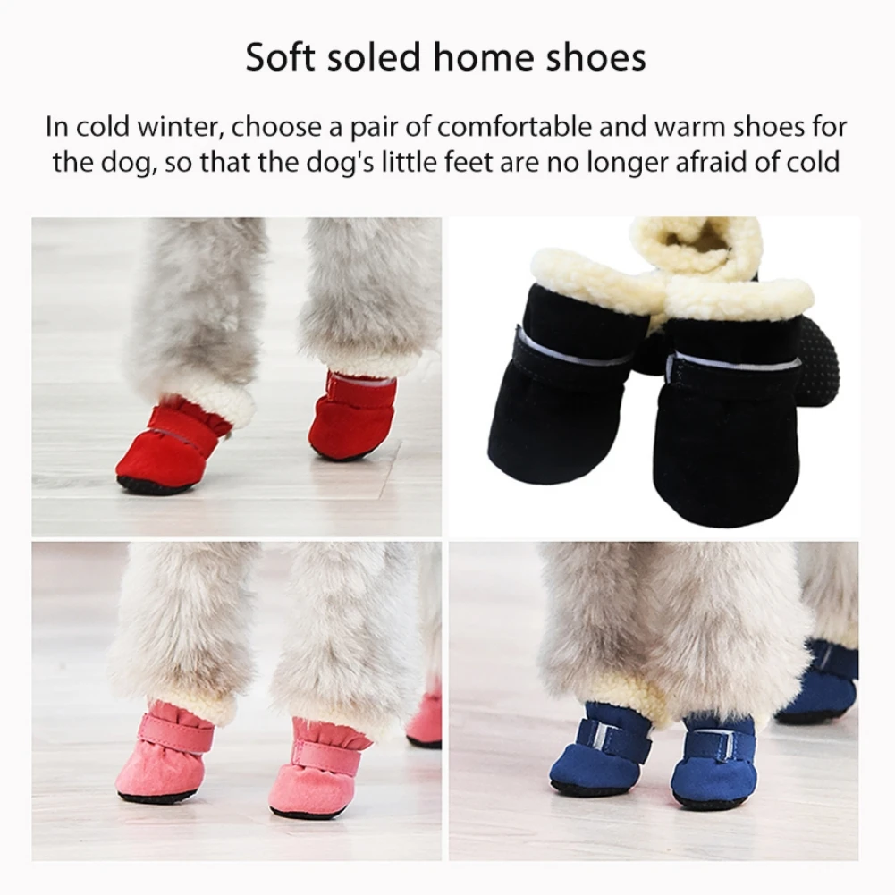 Title 6, 4Pcs Waterproof Winter Pet Dog Shoes Thick Warm...