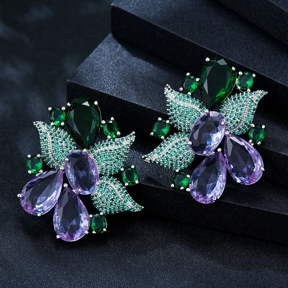 Missvikki Luxury Shiny  Earrings Trendy Cubic Zircon Romantic Sweet High Quality for women Wedding Engagement Party JEWELRY GIFT