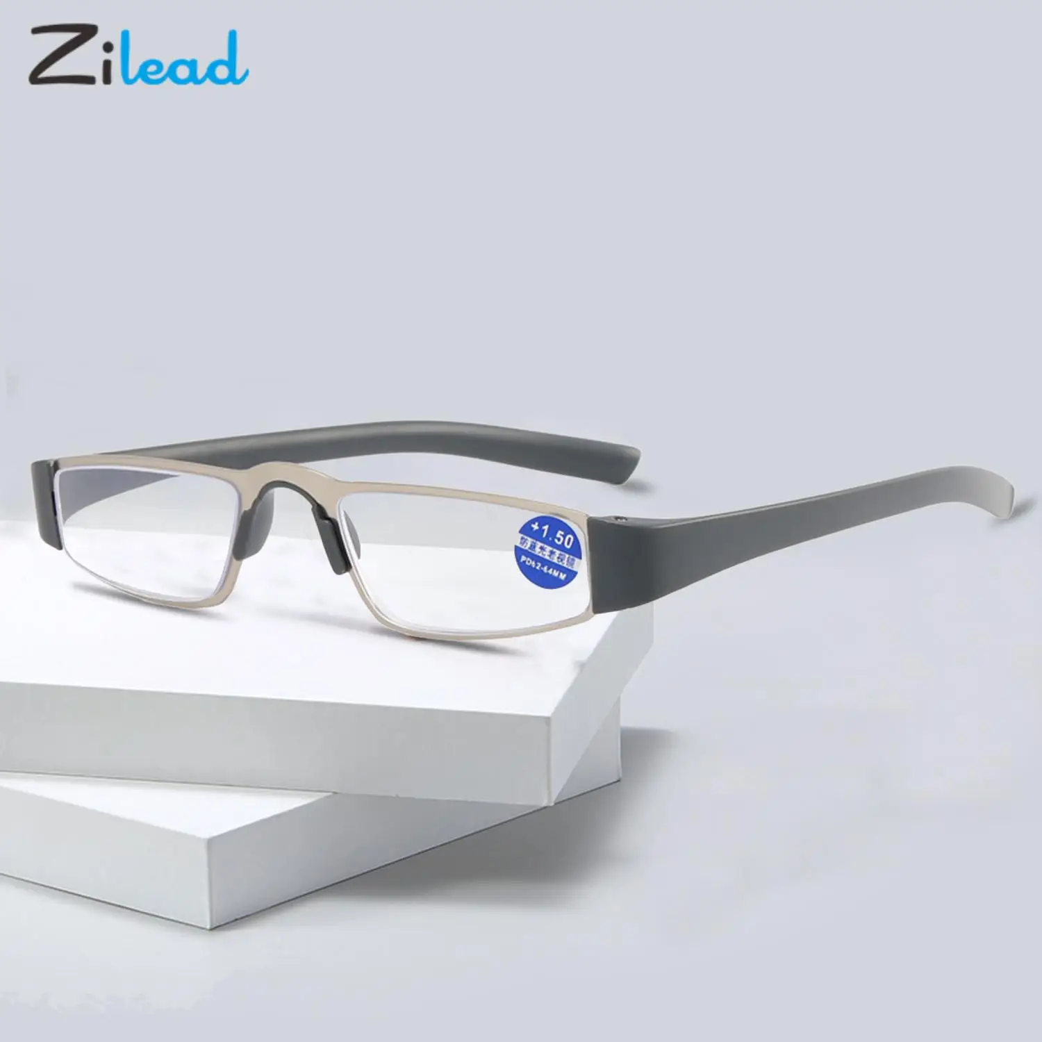 Zilead Metal Anti Blue Light Reading Glasses Women Men Retro HD Lens Presbyopia Optical Glasses Unisex Reading Eyeglasses +1+2+4