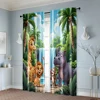 2pcs, Contemporary Curtains Jungle Safari Polyester Woven (without rod) Festive for Living Room, Bedroom, Kitchen, Dining 6