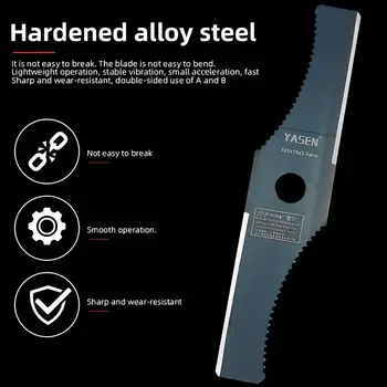 1Pc 12.7inch S-Shaped Toothed Blade, Mounting Hole 1inch, Easy to Install, Durable and Lightweight Design, Rotating Brush Knife Trimming Head Weeding Blade, Suitable for Garden Gardening Lawn Trimming