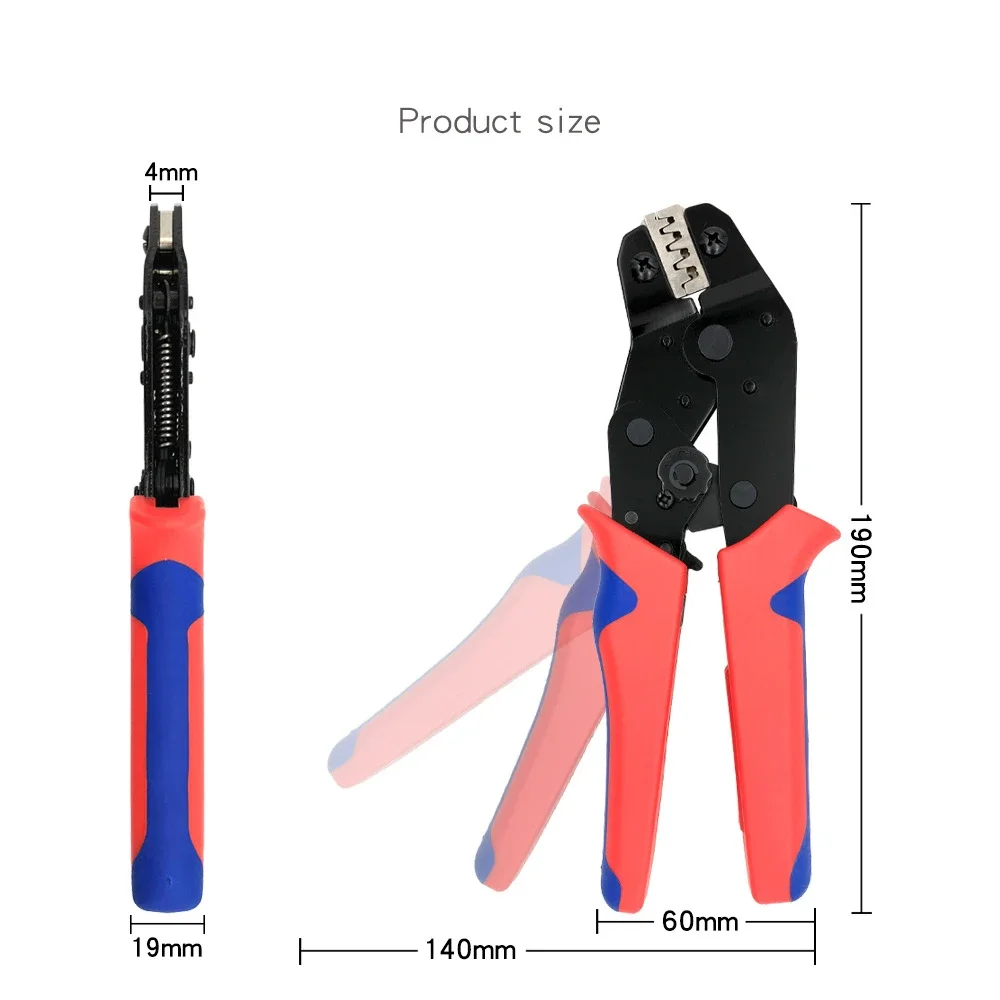 SN-58B Ratchet Crimping Plier Crimper Tool 0.25-1.5mm² AWG24-16 Jaw for Dupont TE JST Molex Terminal Wire Electrical Pliers 2