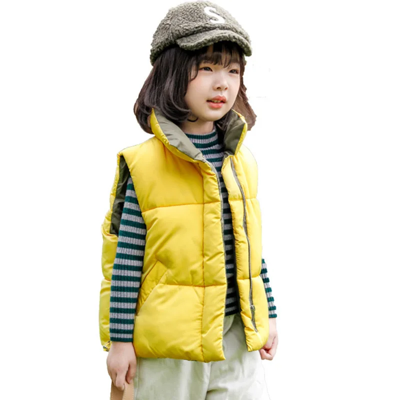 2024 New Boys Girls Winter Autumn Sleeveless Hooded Vest Jacket Cartoon Print Coat Kids Warm Outdoor Clothing Children Down Vest