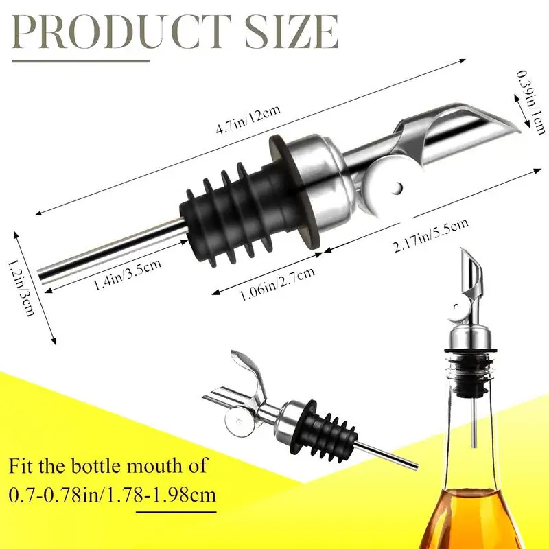 Stainless Steel Bottle Stopper Pourer With Funnel Stainless Steel Oil Bottle Stopper Leakproof Olive Oil Dispenser Cooking Tools