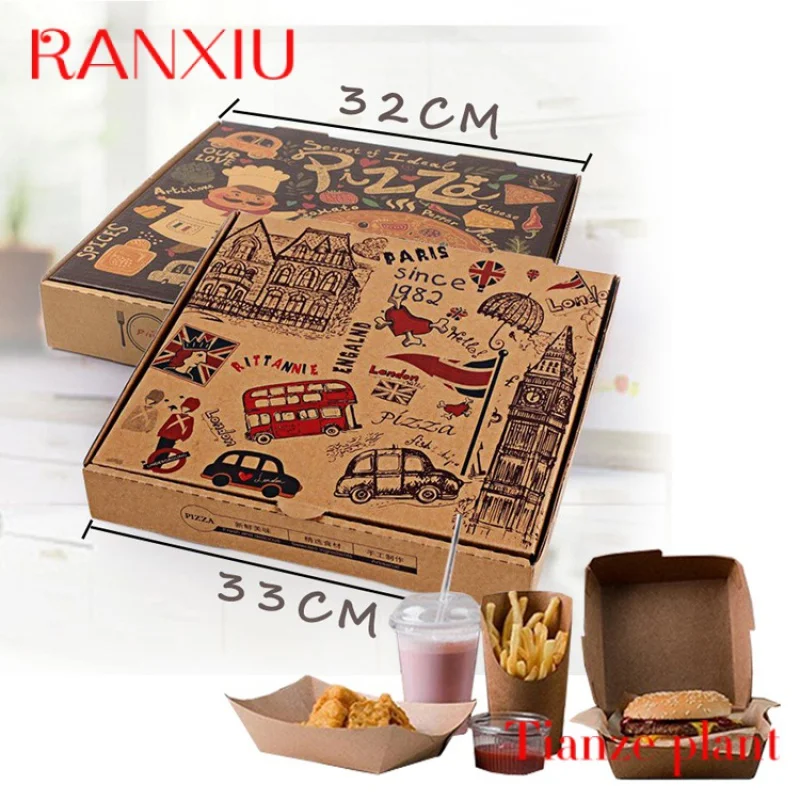 Manufacturers Boite Pizzas Cheap Price Reusable 10 12 16 Inch Round Carton Corrugated Pizza Box With