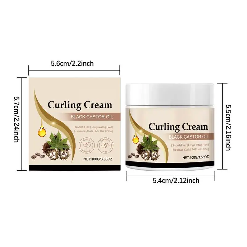Oil Curl Cream 100g Non-Greasy Moisturizing Hair Cream Long Lasting Smoothing Anti-Frizz Lotion Defines & Enhances Curls & Waves