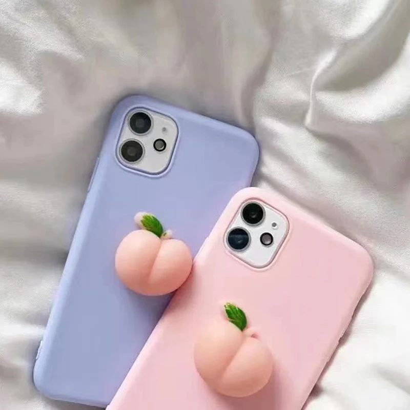 Squishy 3D Toys Punky Peach Case For Apple iPhone 17 Air 16 Plus