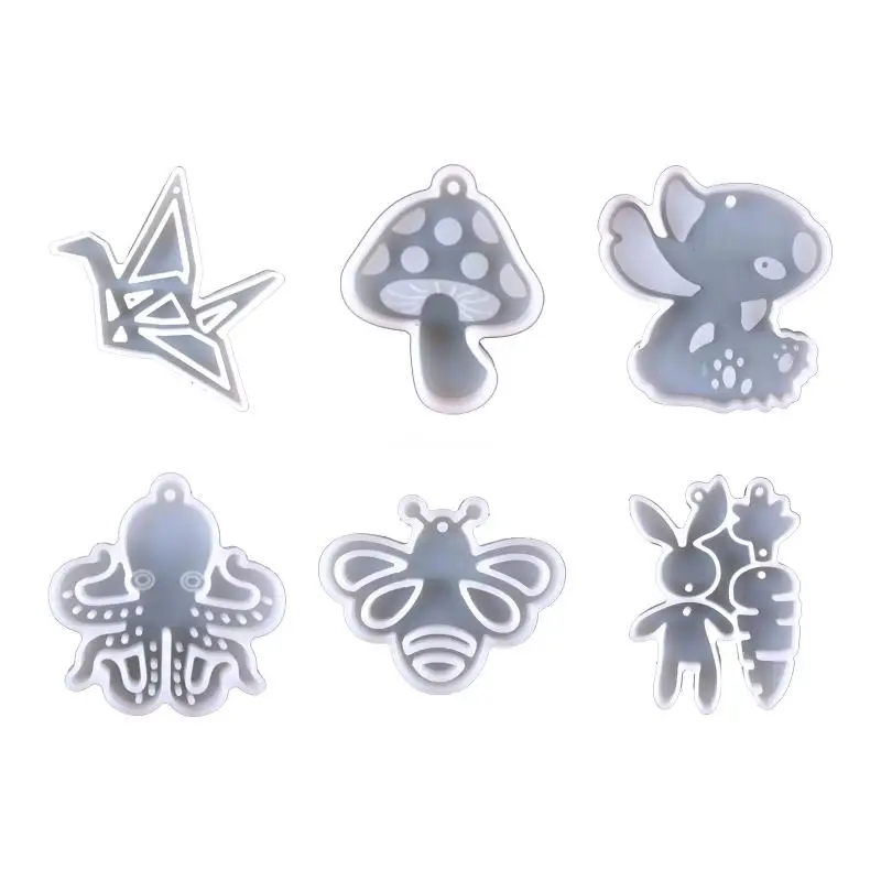 

Keychain Molds for Epoxy Animal Mold with Octopu Carrot Mushroom Dropship