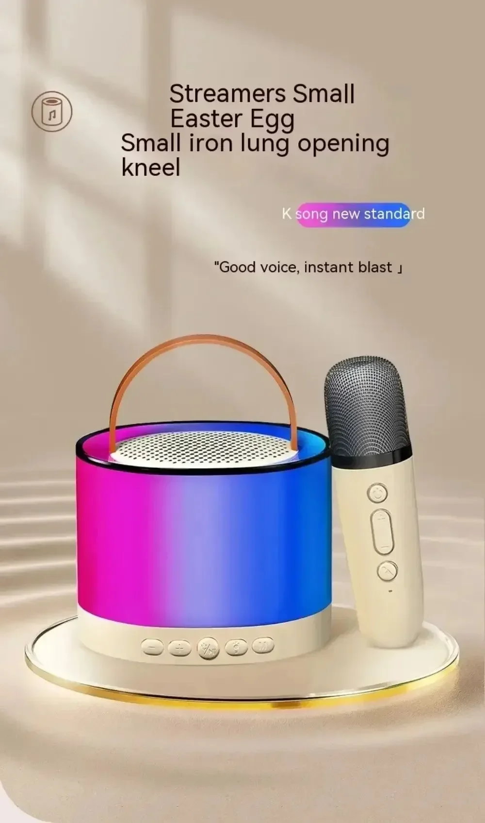 K52 Wireless Bluetooth Speaker Karaoke Machine With 2 Microphone Portable Multif
