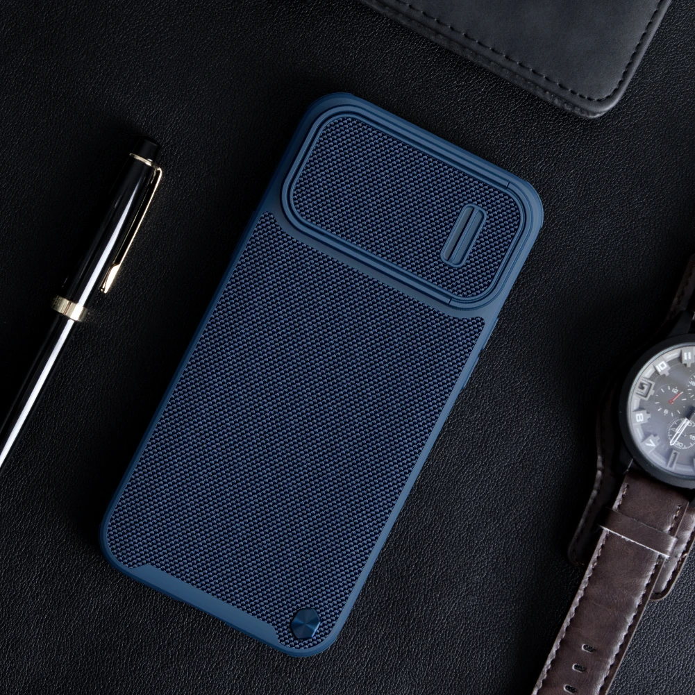 Nillkin Slide Câmera Textured Case para Iphone 14 Pro Max Magsafe Magnetic Nylon Fiber Lens Cover s - Image 5