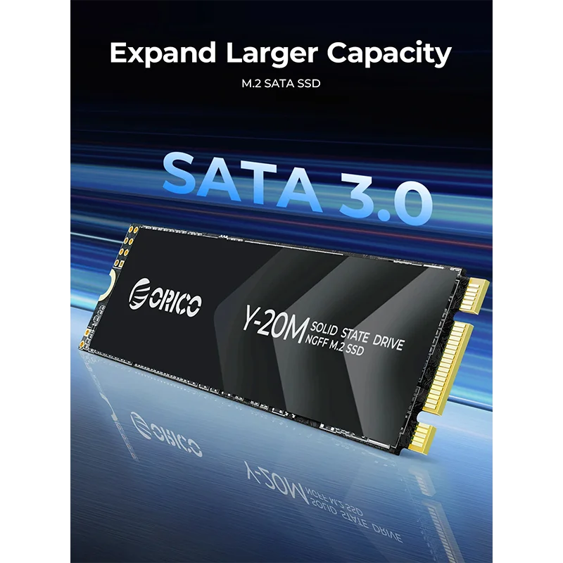 ORICO Y20M M.2 2280 SATA III SSD 128GB–4TB High-Speed